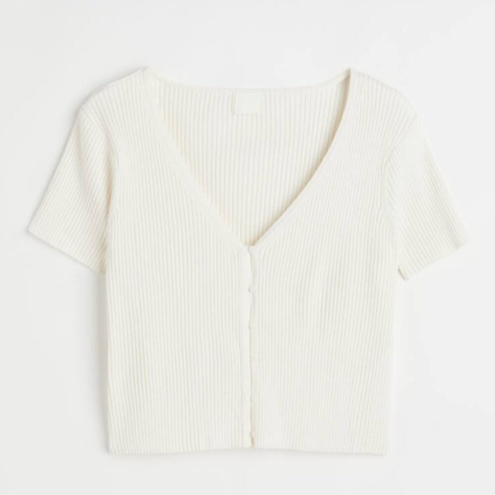 *SOLD* H&M Ribbed Knit Open-Loop Top - Picture 1 of 6